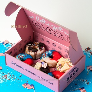 Groothandel Luxe Roze Wit Karton Enkele 6 12 24 Hole Cupcake Cookie Bakkerij Verpakking Custom Gedrukt <span class=keywords><strong>Plain</strong></span> <span class=keywords><strong>Donut</strong></span> Dozen - Product Image 1