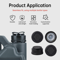 Bouchons de bouteilles d'huile en PE HDPE industriel de différentes couleurs avec bec verseur antivol pour huiles moteur de type à visser