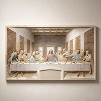 Sculpture en relief de la Dernière Cène, sculptée à la main dans le marbre naturel, art mural religieux en pierre pour la décoration de l'église ou de la villa