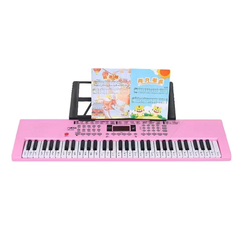 Alat musik lampu LED edukasi 61 kunci, instrumen musik mainan elektronik Keyboard Piano Organ untuk grosir