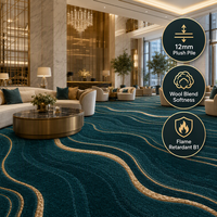 Moquette murale de luxe pour hall d'hôtel, mélange de laine Axminster, tapis large de 12 mm, sur mesure (édition Lounge)