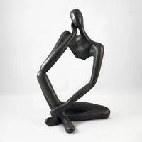 Sculpture d'art moderne en bronze finition patine mate, figurine abstraite dansante, décoration pour exposition de galerie d'art
