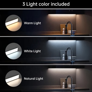 Barra de luces LED con sensor de movimiento PIR magnético recargable para instalar bajo el armario,3 CCT para cocina y closet - Product Image 6