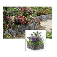 Productos de jardín Valla de jardín de plástico Borde de borde de césped decorativo Juego de 4 efectos de ladrillo