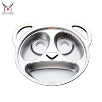 Plateau de service alimentaire rectangulaire ou rond en acier inoxydable 304, motif animaux de dessin animé, pour enfants, cantine scolaire, restauration