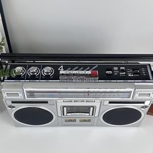 Boombox rétro haute puissance personnalisé avec lecteur de cassettes, enregistreur, <span class=keywords><strong>radio</strong></span> multibandes AM <span class=keywords><strong>FM</strong></span> SW, lecture BT TF USB et compteurs VU - Product Image 2