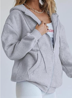 Sweat-shirts à capuche zippés pour femmes PRETTYGARDEN, style Y2K, automne |   Sweat à capuche confortable doublé polaire, à épaules tombantes, manches longues, avec poches et cordon de serrage