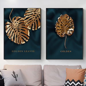 Affiche abstraite de toile à imprimé de feuille de plante d'or <span class=keywords><strong>citation</strong></span> nordique décor d'art mural moderne <span class=keywords><strong>peinture</strong></span> à l'huile <span class=keywords><strong>sur</strong></span> toile affiches et imprimés Art Pi - Product Image 4