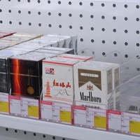 Affichage au détail diviseur acrylique à ressort réglable Cigarettes tabac Pack produit armoire plateau voie étagère poussoir système