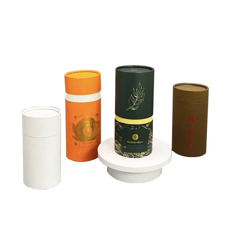Kunden spezifische recycelbare Papp papier röhre Zylinder Make-up Parfüm Verpackungs box für 30ml 50ml Flasche