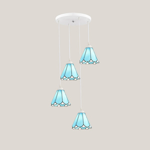 <span class=keywords><strong>Lampadario</strong></span> in Stile Americano con Paralume in Vetro Colorato per Sala <span class=keywords><strong>da</strong></span> Pranzo, Isola Cucina, Arredamento Caffè, Lampada Sospesa Multiluce - Product Image 1