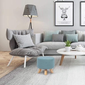 Tabouret ottoman rond à la mode en lin le plus vendu tabouret de thé canapé de meilleure qualité repose-pieds confortable pas cher pour le salon - Product Image 2