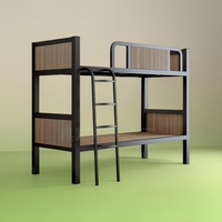 Lit superposé moderne en métal pour adultes, gain de place, lit double assemblé avec une capacité de charge de 300 kg pour chambre à coucher et appartement