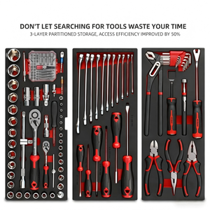 Kit d'outils automobiles noir de 117 pièces en alliage d'aluminium pour réparation d'urgence et entretien automobile, fabriqué en Chine - Product Image 3