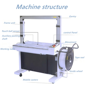 Machine d'emballage automatique électrique pour cartons, scellage et emballage de nourriture, machine de cerclage/attache de caisses, fabrication flexible - Product Image 5