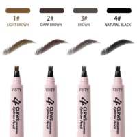 Crayon à sourcils liquide à 4 pointes avec logo personnalisé, résistant à l'eau et à la transpiration, certifié GMPC ISO22716, fourniture cosmétique en gros