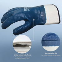 Gants de travail de sécurité en nitrile enduit de coton bleu haute résistance CE EN388 3111X, pour l'industrie pétrolière, les mécaniciens, protection des mains