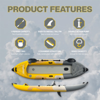 1 personne point de chute pliable canoë bateau eau vive mer kayak gonflable avec accessoires