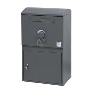 JDY Dark Gray Domed Roof Parcel Box Outdoor Package Delivery Drop Box - Large