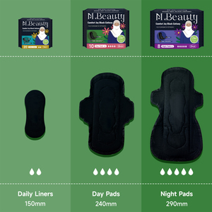 Nuevas toallas sanitarias menstruales Ultra Feathery Soft in Black Cottony Lady para la marca <span class=keywords><strong>MBeauty</strong></span> - Product Image 2