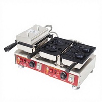 Machine à gaufres Taiyaki en acier inoxydable de qualité commerciale, température réglable, chauffage électrique, revêtement antiadhésif, 4 gaufres par fois
