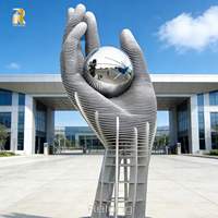 Sculpture de main abstraite en acier inoxydable de grande taille personnalisée RELONG, statue d'art moderne à vendre
