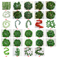 DLL657 2m feuilles vertes plantes artificielles vigne feuillage maison mariage fleurs décoratives artificielles porte séchée feuille de raisin