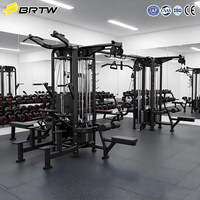 BRTW Équipement professionnel de fitness et d'entraînement sportif, Crossover à câbles, Équipement de musculation multi-stations 8 postes