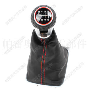 Pareo – pommeau de levier de vitesse en cuir, coutures rouges, ajustement ergonomique, pour Vw Audi, Transmission automatique à 6 vitesses - Product Image 2