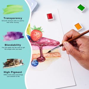 Nouvelle Arrivée Fontainebleau 2026 – Coffret de Peintures Aquarelles Solides de Haute Qualité, 24 Couleurs, pour Papier de Peinture <span class=keywords><strong>Aquarelle</strong></span> - Product Image 6
