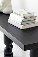 Meubles de salon japonais aspect distinctif pieds irréguliers table console moderne en bois de chêne noir tables console