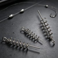 Lot de 10 attaches-appâts souples à ressort en acier inoxydable, vis d'attache-appâts de qualité supérieure, broches centrales pour la montage de gros leurres nageurs pour la pêche au brochet et au musky
