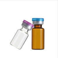 Flacon en verre transparent/ambre de 5 ml, 10 ml, 15 ml, 20 ml avec bouchon et capuchon en aluminium, conteneur d'emballage