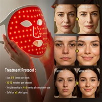 Masque facial de photothérapie à LED rouge et proche infrarouge - Resserrement de la peau et élimination des rides - Conception portable