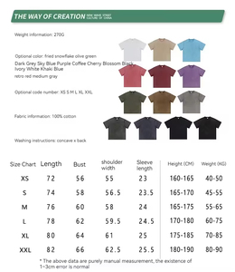 Camiseta de Verano 2024 Vintage, 285G, 100% Algodón, Lavado Ácido Intenso, para Hombre, Cuello Redondo, Manga Corta, Transpirable, Tejido de Punto, Diseño Liso - Product Image 3