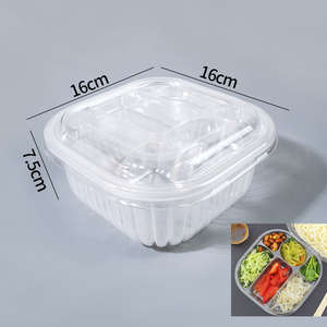Mì lạnh đóng gói riêng trái cây cắt salad Pudding hai lớp và sáu lưới phân vùng khay bên trong PP/hộp đựng thức ăn cho thú cưng - Product Image 2