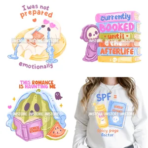 สติกเกอร์รีด<span class=keywords><strong>ร้อน</strong></span>ลายคำคมคนรักการอ่าน New Summerween Bookish Boo สำหรับเสื้อฮู้ดดี้ พร้อมกดติด - Product Image 1