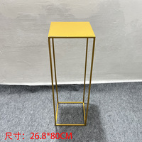 Dropship Vase à fleurs en métal doré Colonne à fleurs Vase géométrique pour la décoration de table de mariage et de fête