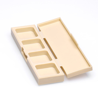 Boîtier à fards à paupières à 4 compartiments à parois épaisses, en plastique rectangulaire, avec couvercle rabattable, pour gel coloré et colle