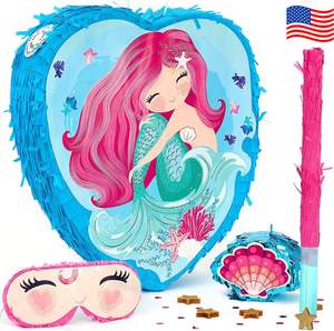Kit de fête d'anniversaire sur le thème de la sirène, jeu de <span class=keywords><strong>pinata</strong></span>, décorations de <span class=keywords><strong>princesse</strong></span> des mers, idée pour les petites filles, enfants, <span class=keywords><strong>pinata</strong></span>, kit sur le thème de l'océan - Product Image 1