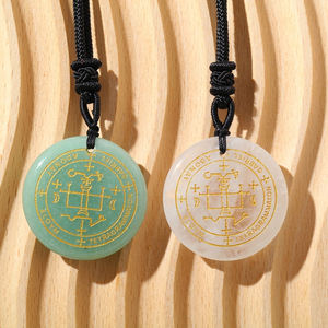 Collar con colgante tallado con símbolo de cristal Natural, collar de 7 Arcángeles para Amuleto de energía de piedra curativa Reiki - Product Image 1