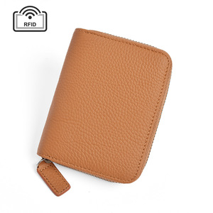 Portefeuille en cuir véritable antivol personnalisé en gros, porte-cartes multifonctionnel, porte-monnaie zippé grande capacité - Product Image 5