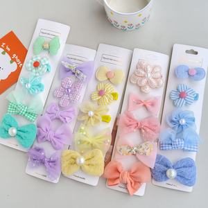 パールボウノットバンクリップフラワーについての甘い女の子のヘアクリップアクセサリー - Product Image 1