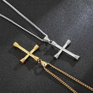 จี้สร้อยคอไขว้แบบไขว้สุดสร้างสรรค์ทำจากสเตนเลสสตีลสำหรับผู้ชายและผู้หญิง - Product Image 3