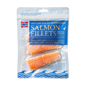 ถุงสูญญากาศปิดผนึกสามด้านพิมพ์ลายกราเวียพร้อมช่องสำหรับบรรจุอาหารทะเลปลา<span class=keywords><strong>แซลมอน</strong></span>เนื้อปลา - Product Image 1