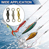 Le baril de pêche haute résistance émerillons avec anneau solide en acier inoxydable connecteur de ligne de matériel de pêche à roulement eau salée eau douce