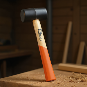 Maillet en caoutchouc Ttake 5078 avec manche en bois et poignée orange pour travaux de précision - Product Image 3