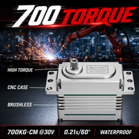 Bras robotique servo 700 kg, engrenage en acier inoxydable, boîtier en aluminium CNC, moteur sans balais, étanche, 30 V, robot industriel