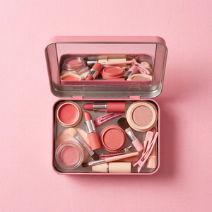 Boîte en métal rectangulaire personnalisée avec charnière pour emballage cosmétique, <span class=keywords><strong>palette</strong></span> de fards à paupières, blush, baume à lèvres avec insert - Product Image 3