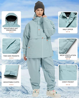 Veste de ski imperméable pour femmes OEM, veste d'hiver chaude coupe-vent à capuche, veste de neige, fourniture d'usine